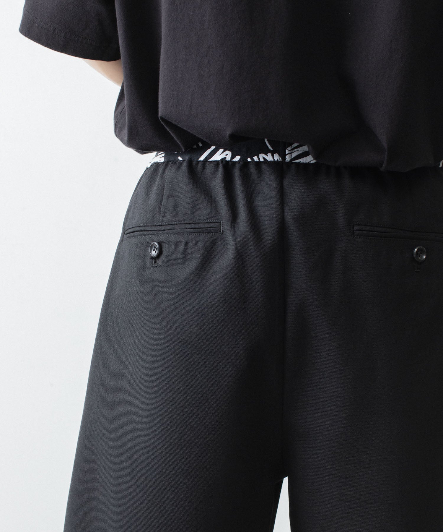 VEIN 】3/60 HIGH TWIST WOOL TRO EASY SHORTS - BLACK | 公式通販