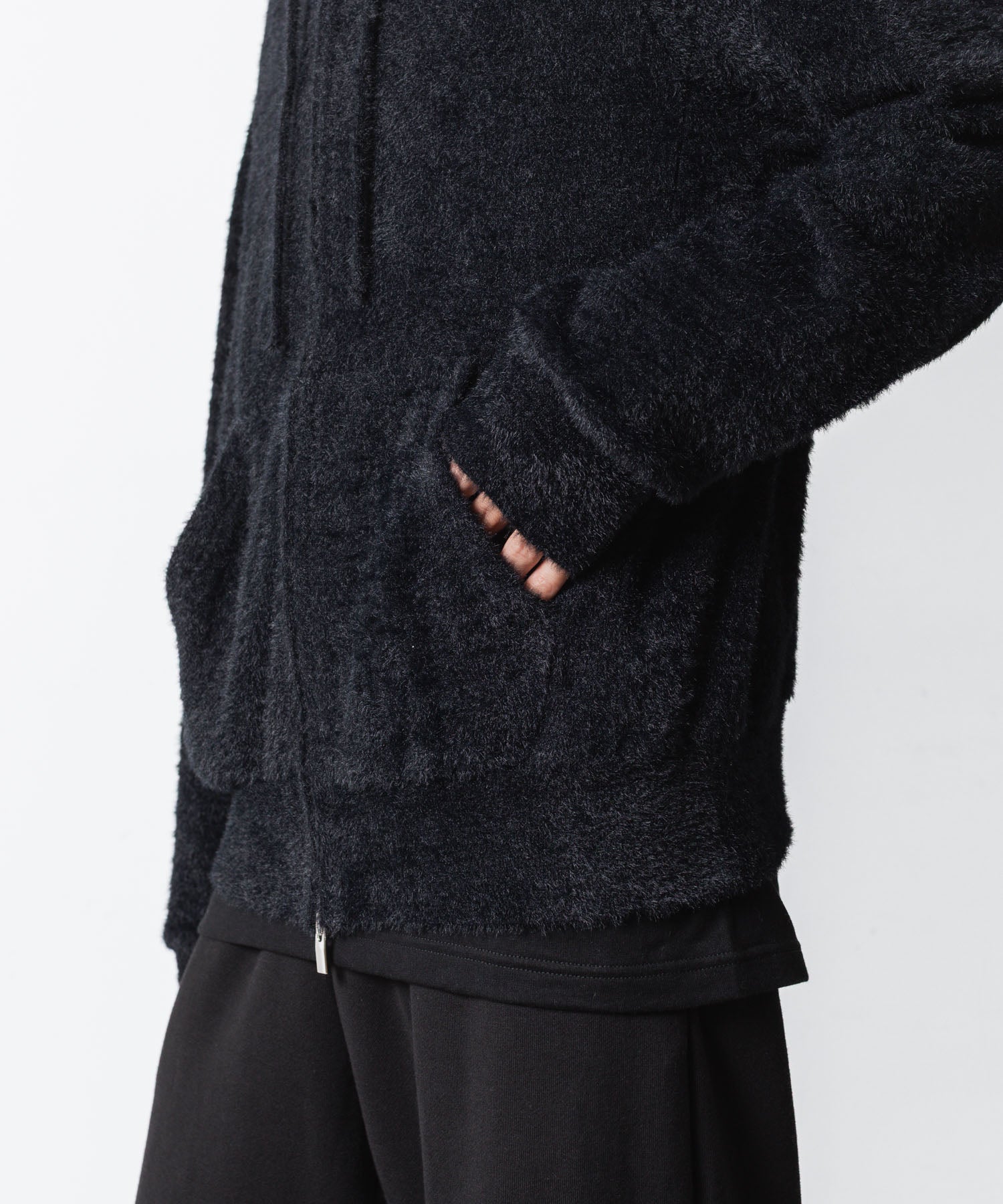 VEIN ヴェインのMALL YARN JERSEY ZIP UP HOODIE - BLACKの公式通販サイトsession福岡セレクトショップ