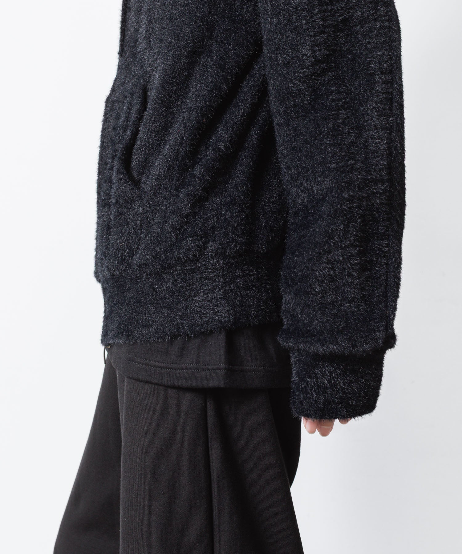 VEIN ヴェインのMALL YARN JERSEY ZIP UP HOODIE - BLACKの公式通販サイトsession福岡セレクトショップ