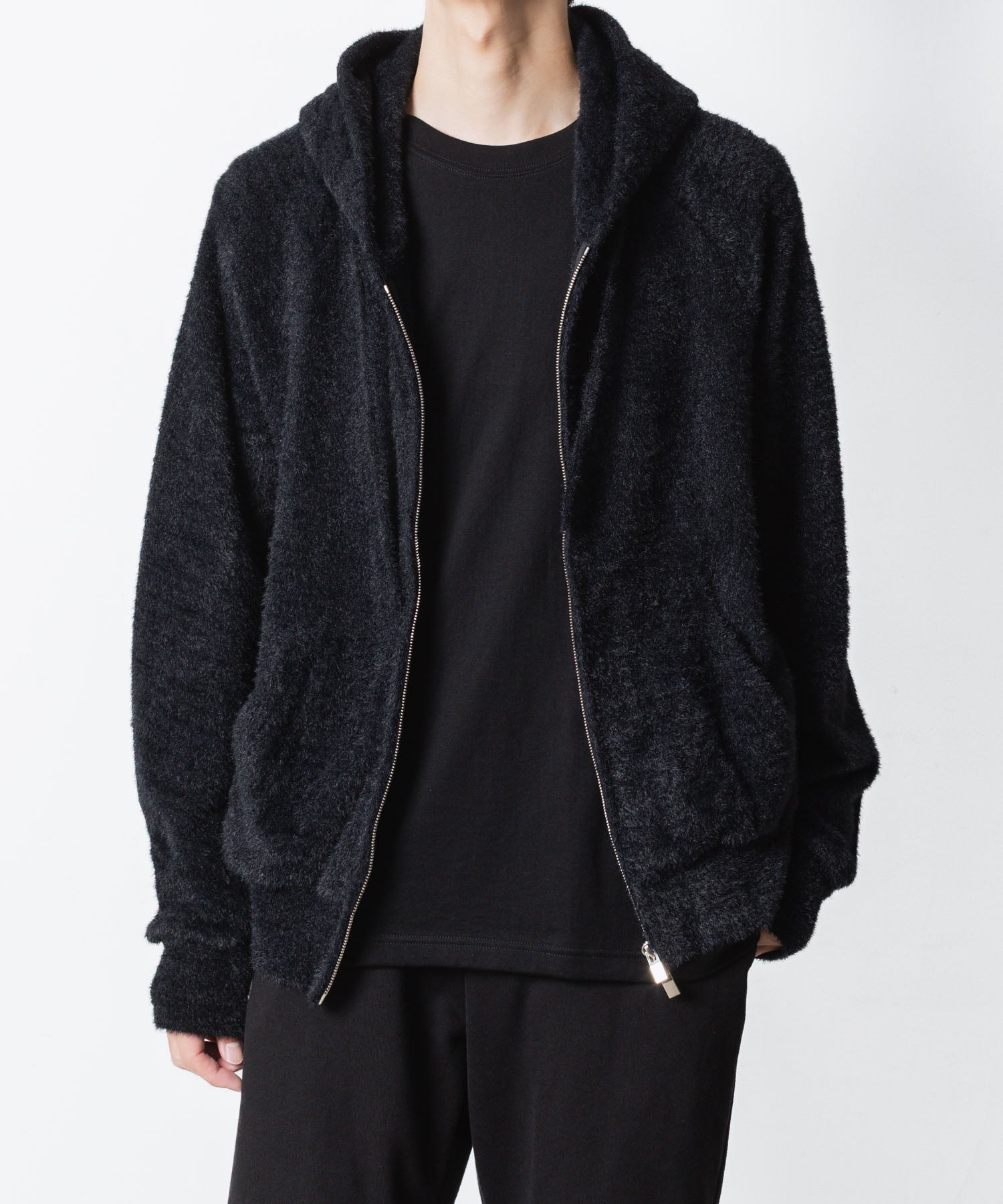 VEIN ヴェインのMALL YARN JERSEY ZIP UP HOODIE - BLACKの公式通販サイトsession福岡セレクトショップ