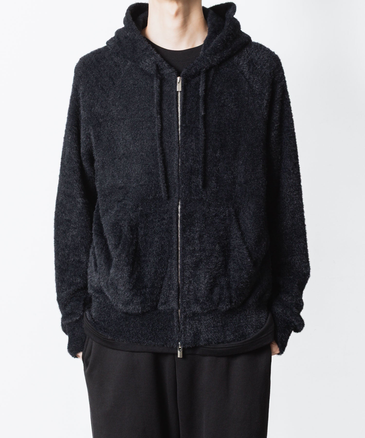 VEIN ヴェインのMALL YARN JERSEY ZIP UP HOODIE - BLACKの公式通販サイトsession福岡セレクトショップ