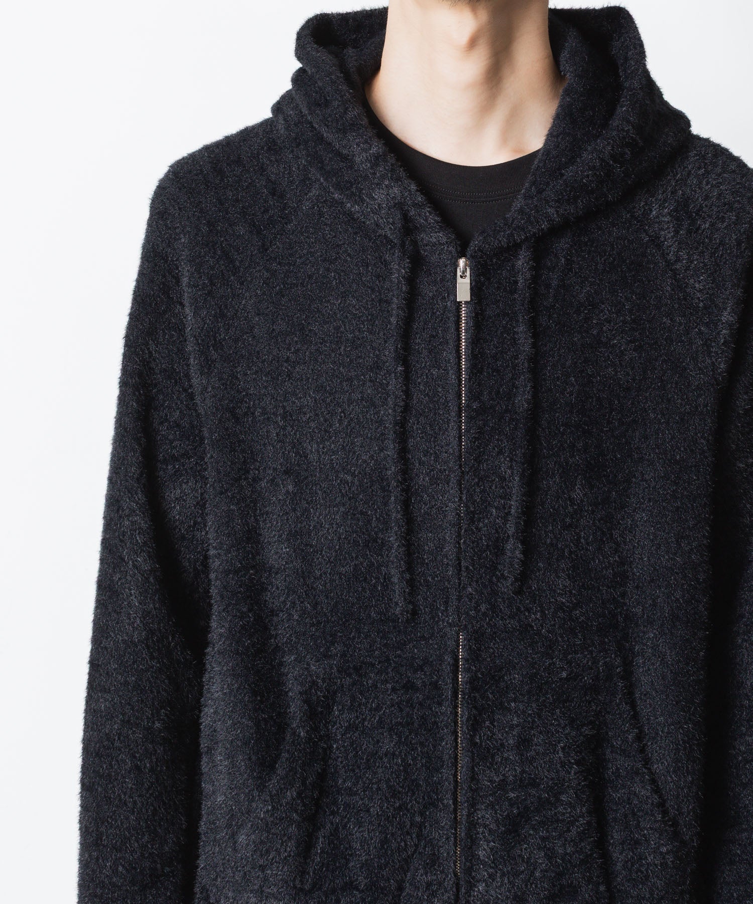 VEIN ヴェインのMALL YARN JERSEY ZIP UP HOODIE - BLACKの公式通販サイトsession福岡セレクトショップ