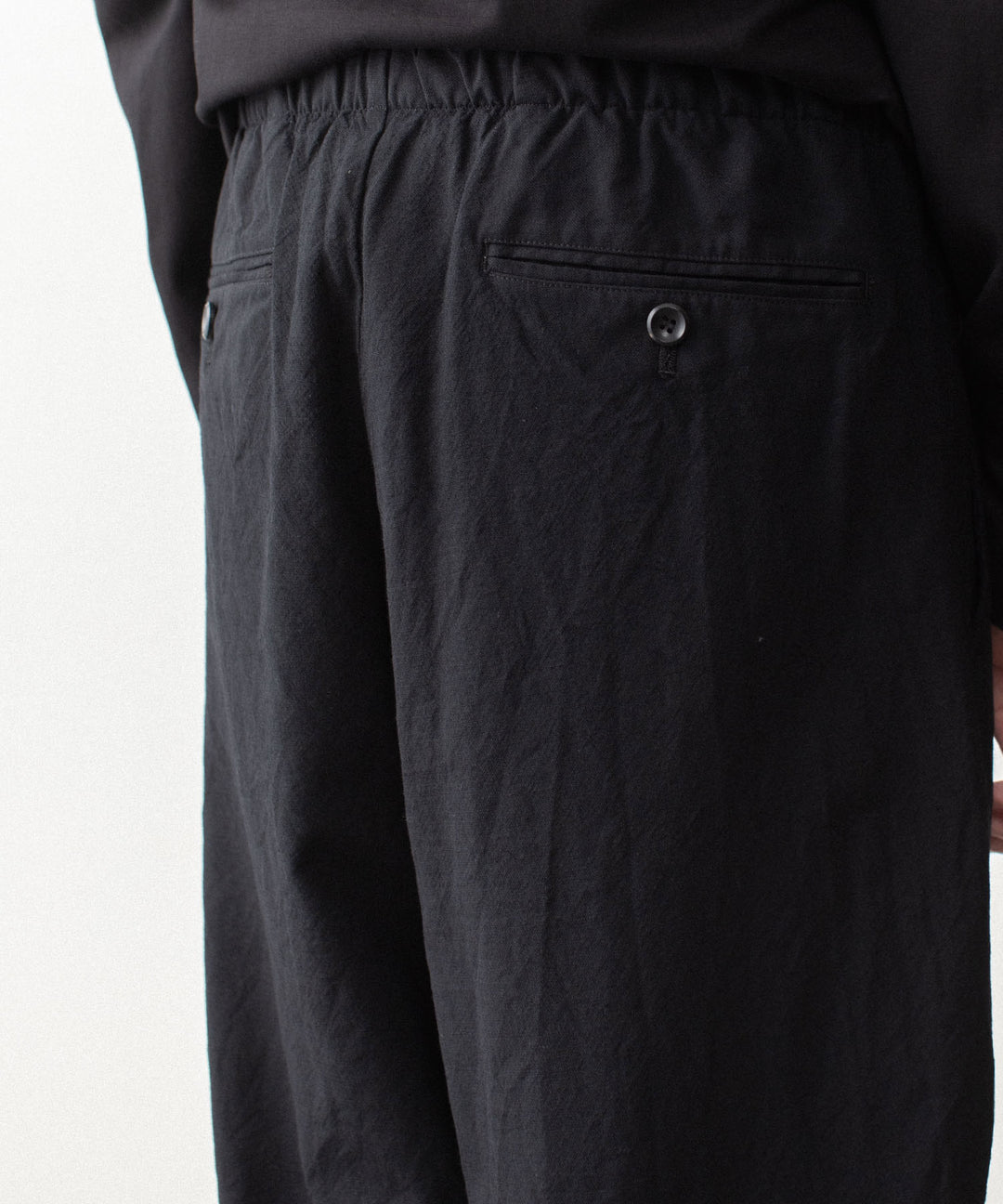 VEIN ヴェインのSHRINK WO CLOTH EASY TROUSERS - BLACKの公式通販サイトsession福岡セレクトショップ