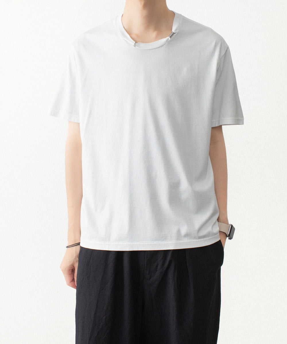 VEIN ヴェインの100/3 SUEDE JERSEY PIERCED S/S TEE - WHITEの公式通販サイトsession福岡セレクトショップ