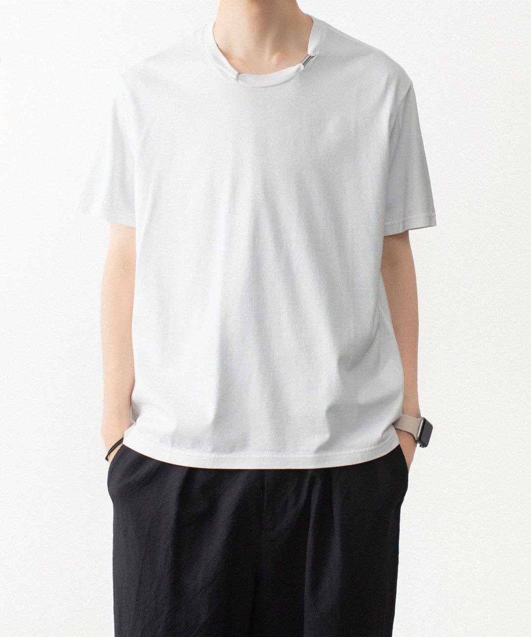 VEIN ヴェインの100/3 SUEDE JERSEY PIERCED S/S TEE - WHITEの公式通販サイトsession福岡セレクトショップ