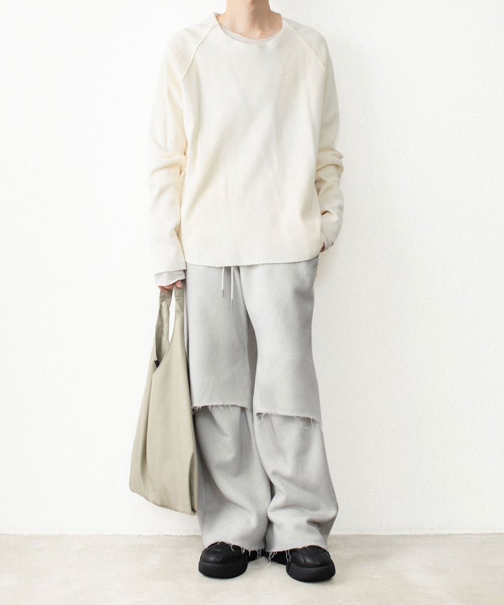 VEIN ヴェインのBRUSHED TERRY CUTOFF BAGGY TROUSERS - OFF WHITEの公式通販サイトsession福岡セレクトショップ