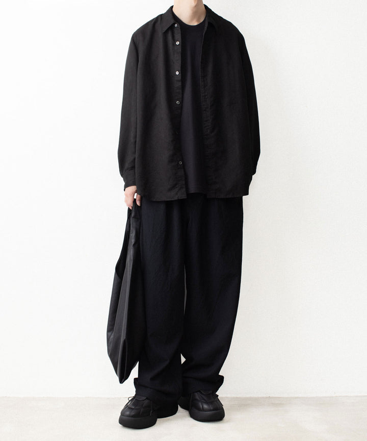 VEIN ヴェインのSYNTHETIC SUEDE L/S SHIRT - BLACKの公式通販サイトsession福岡セレクトショップ