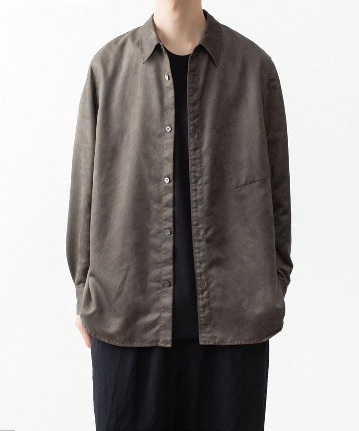 VEIN ヴェインのSYNTHETIC SUEDE L/S SHIRT - KHAKIの公式通販サイトsession福岡セレクトショップ