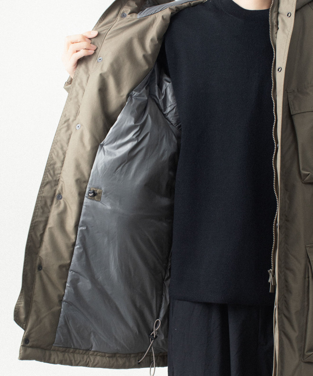 VEIN ヴェインのNY GROSGRAIN PADDED OVERCOAT - KHAKI GRAYの公式通販サイトsession福岡セレクトショップ