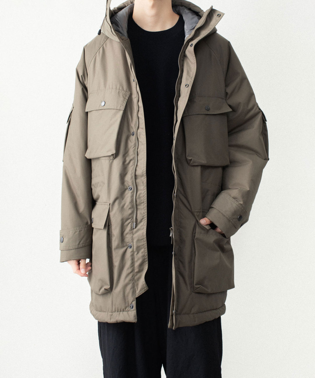VEIN ヴェインのNY GROSGRAIN PADDED OVERCOAT - KHAKI GRAYの公式通販サイトsession福岡セレクトショップ