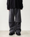 【 VEIN 】BRUSHED TERRY CUTOFF BAGGY TROUSERS - KHAKI GRAY