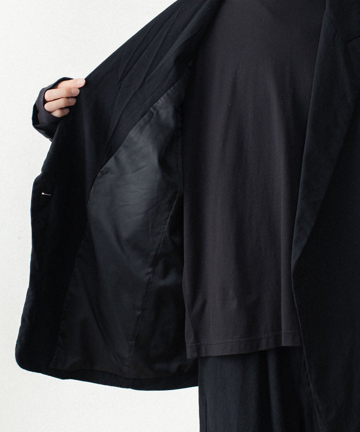 【 VEIN 】SHRINK WO CLOTH OVER JACKET - BLACK