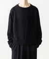 【 VEIN 】WOOL CASHMERE KNIT DISTRESSED PULLOVER - BLACK