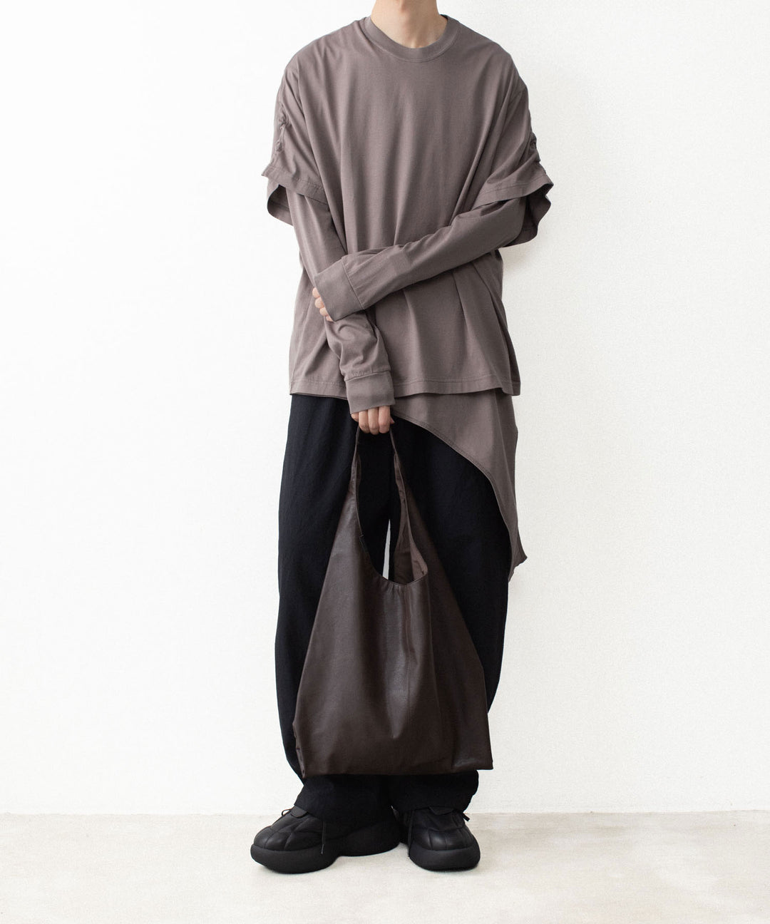 VEIN ヴェインの100/3 SUEDE JERSEY LAYERED L/S TEE - L.BROWNの公式通販サイトsession福岡セレクトショップ