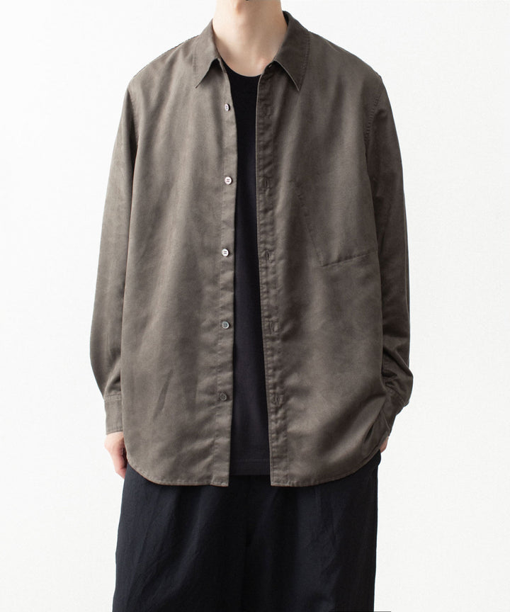 VEIN ヴェインのSYNTHETIC SUEDE L/S SHIRT - KHAKIの公式通販サイトsession福岡セレクトショップ