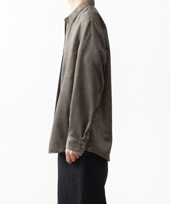 VEIN ヴェインのSYNTHETIC SUEDE L/S SHIRT - KHAKIの公式通販サイトsession福岡セレクトショップ