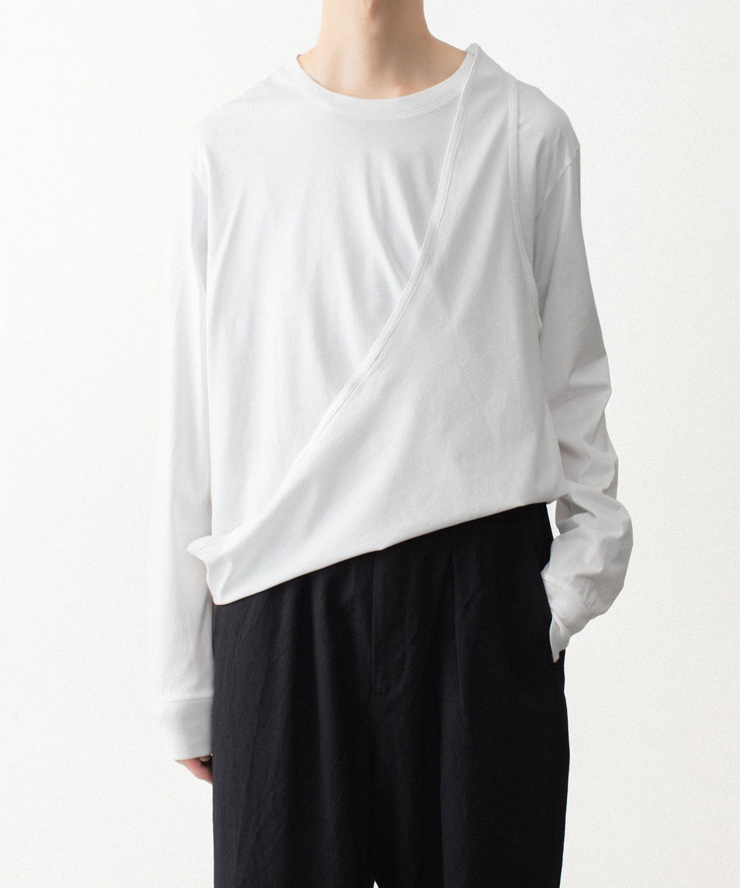 VEIN ヴェインの100/3 SUEDE JERSEY LAYERED L/S TEE - WHITEの公式通販サイトsession福岡セレクトショップ