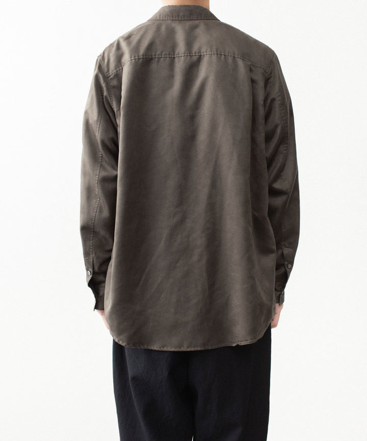 VEIN ヴェインのSYNTHETIC SUEDE L/S SHIRT - KHAKIの公式通販サイトsession福岡セレクトショップ