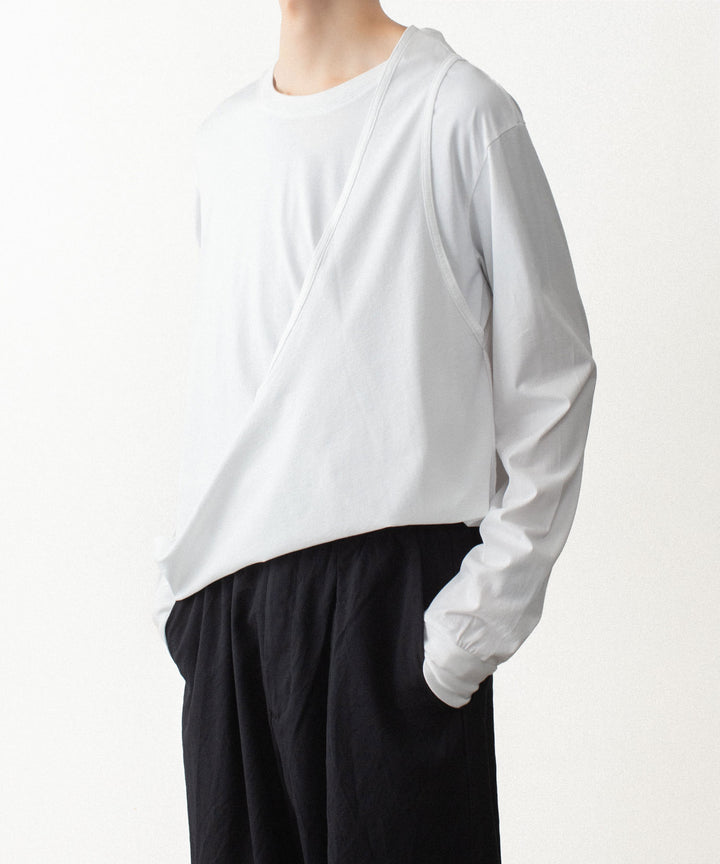VEIN ヴェインの100/3 SUEDE JERSEY LAYERED L/S TEE - WHITEの公式通販サイトsession福岡セレクトショップ