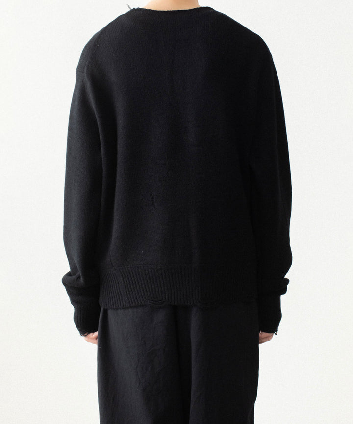 VEIN ヴェインのWOOL CASHMERE KNIT DISTRESSED PULLOVER - BLACKの公式通販サイトsession福岡セレクトショップ
