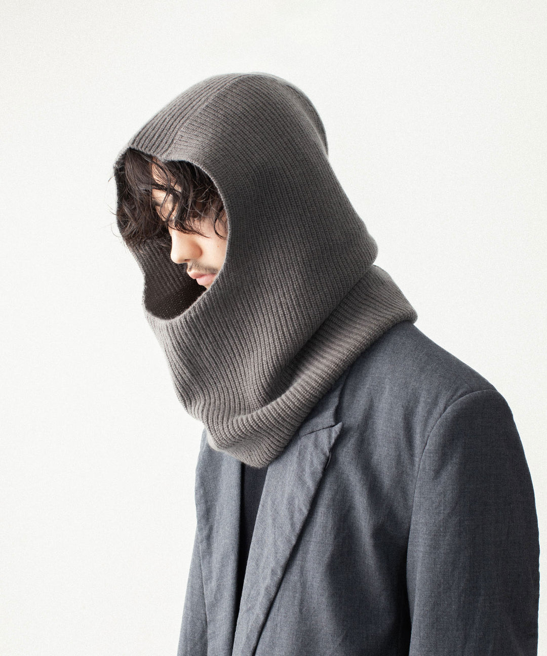 VEIN ヴェインのWOOL CASHMERE KNIT BALACLAVA - KHAKI GRAYの公式通販サイトsession福岡セレクトショップ