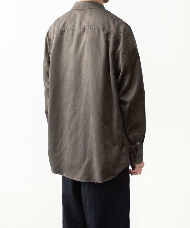 VEIN ヴェインのSYNTHETIC SUEDE L/S SHIRT - KHAKIの公式通販サイトsession福岡セレクトショップ