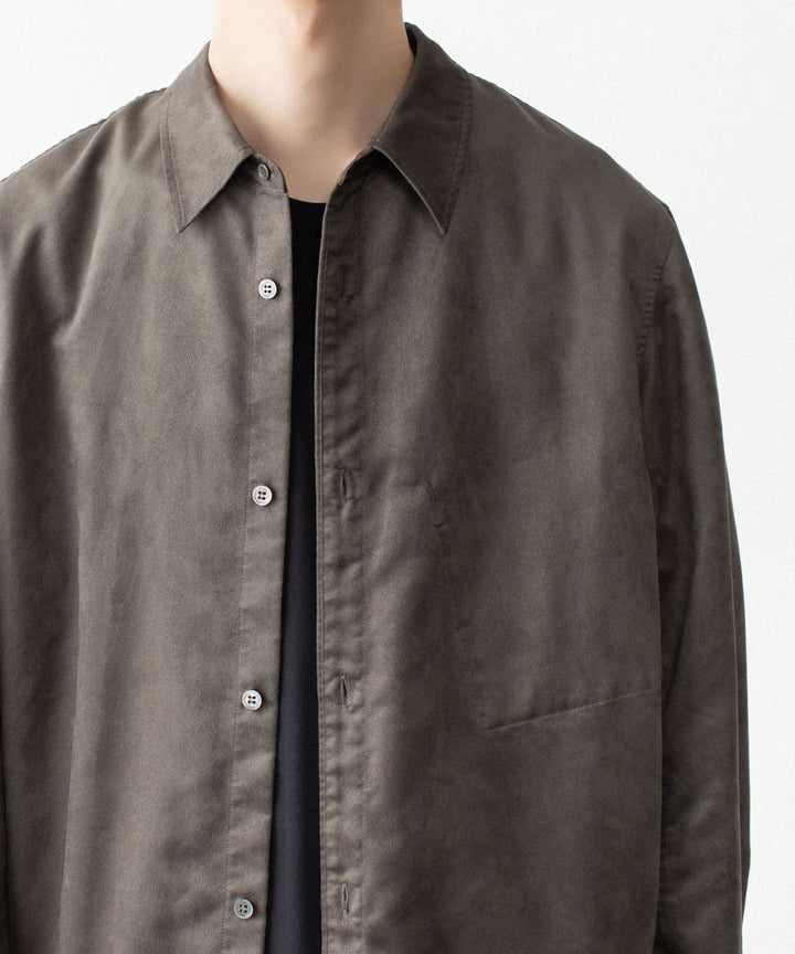 VEIN ヴェインのSYNTHETIC SUEDE L/S SHIRT - KHAKIの公式通販サイトsession福岡セレクトショップ