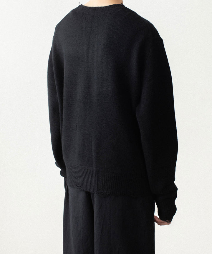 VEIN ヴェインのWOOL CASHMERE KNIT DISTRESSED PULLOVER - BLACKの公式通販サイトsession福岡セレクトショップ