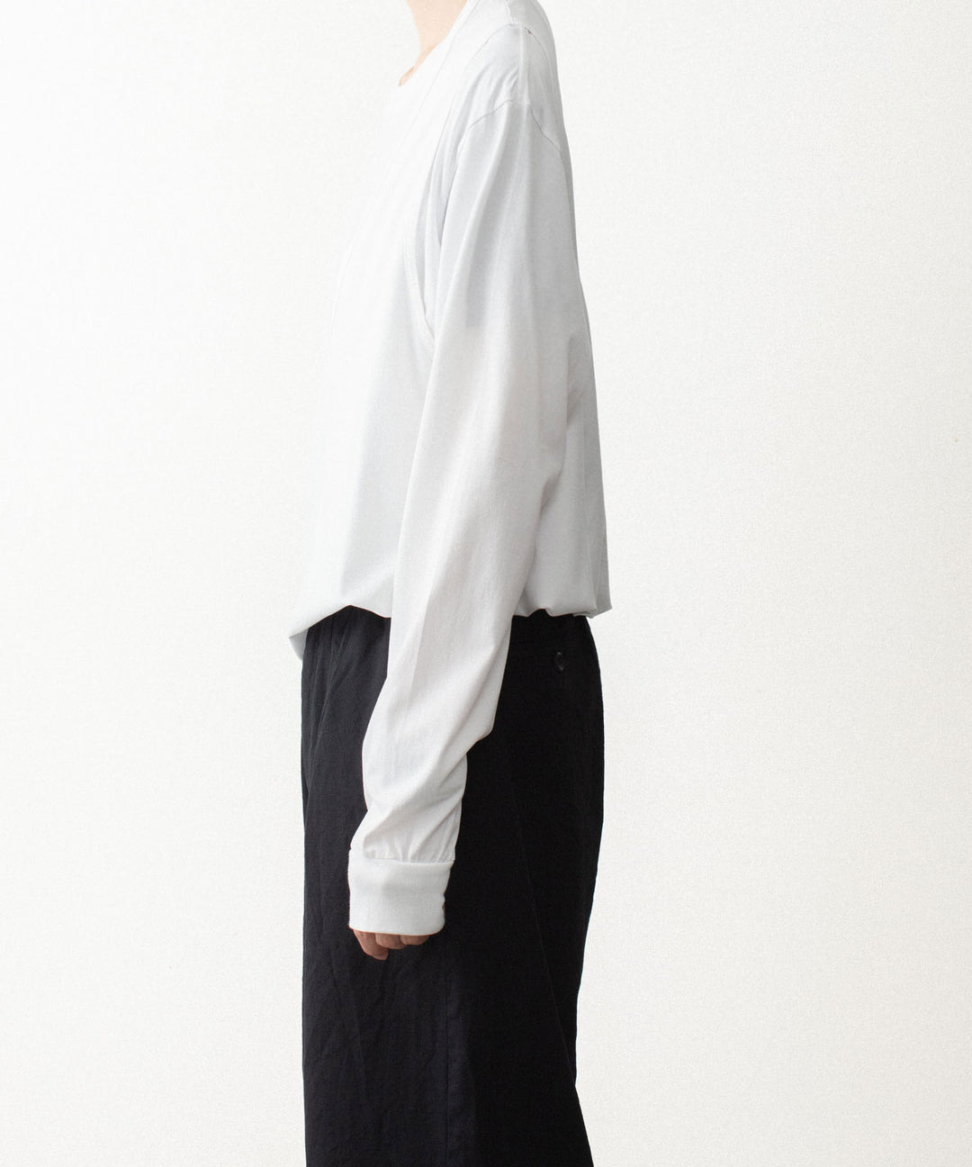 VEIN ヴェインの100/3 SUEDE JERSEY LAYERED L/S TEE - WHITEの公式通販サイトsession福岡セレクトショップ