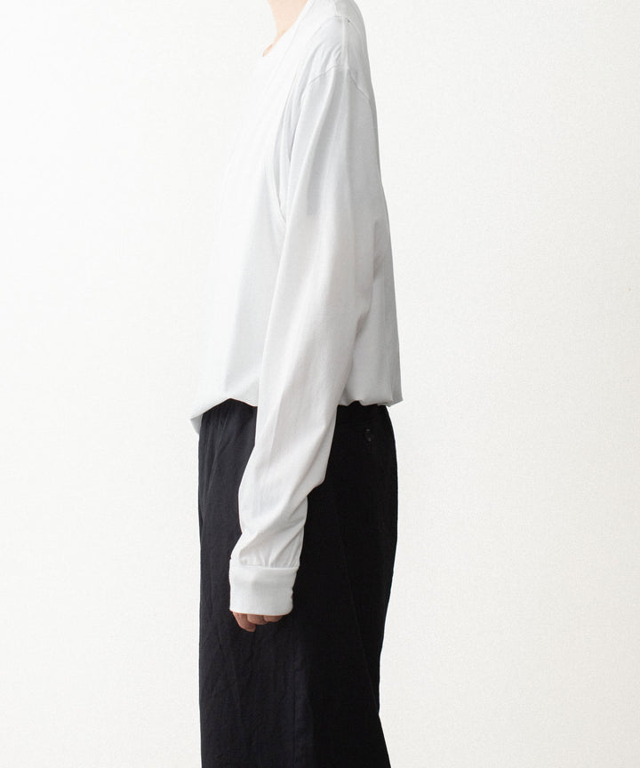 VEIN ヴェインの100/3 SUEDE JERSEY LAYERED L/S TEE - WHITEの公式通販サイトsession福岡セレクトショップ