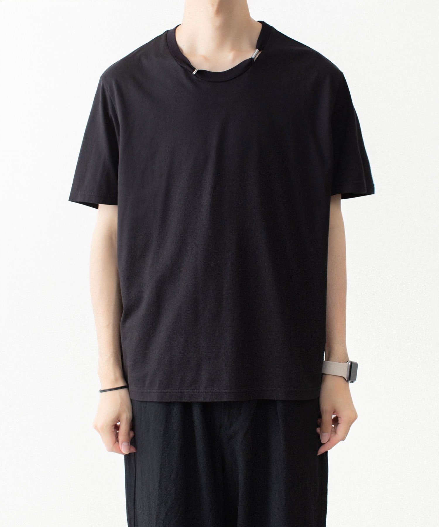 VEIN 】100/3 SUEDE JERSEY PIERCED S/S TEE - BLACK | 公式通販サイト
