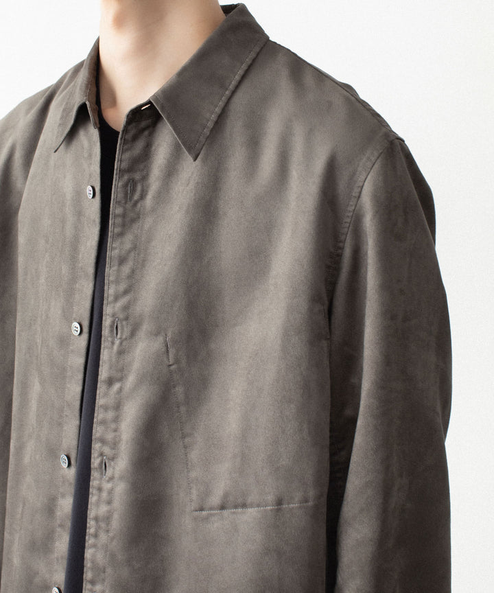 VEIN ヴェインのSYNTHETIC SUEDE L/S SHIRT - KHAKIの公式通販サイトsession福岡セレクトショップ