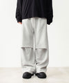 【 VEIN 】BRUSHED TERRY CUTOFF BAGGY TROUSERS - OFF WHITE
