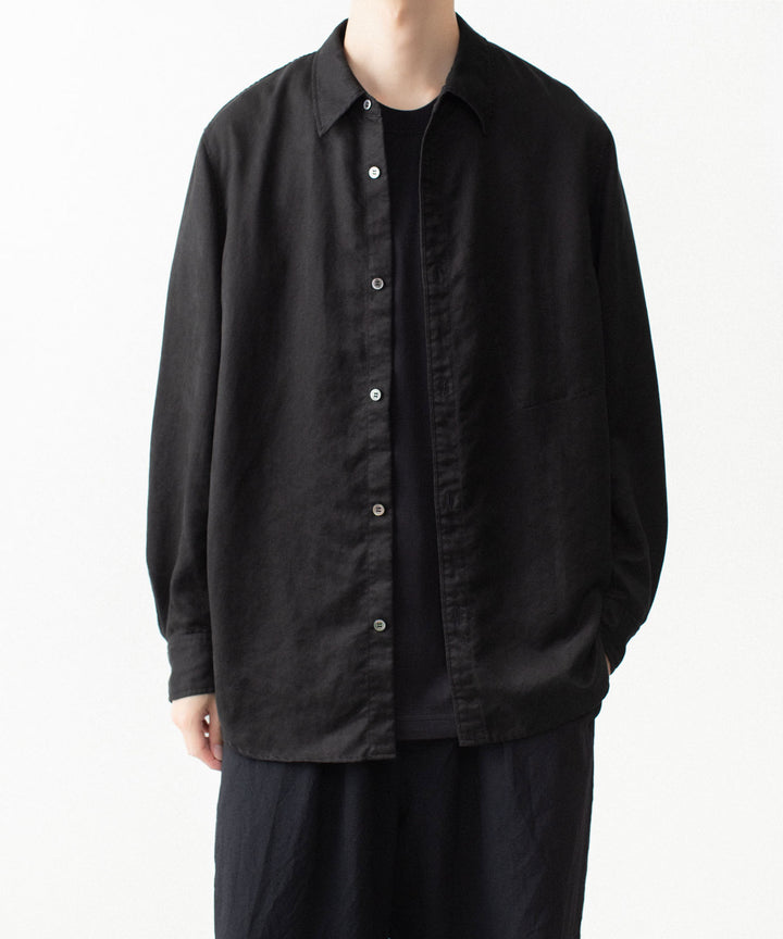 VEIN ヴェインのSYNTHETIC SUEDE L/S SHIRT - BLACKの公式通販サイトsession福岡セレクトショップ