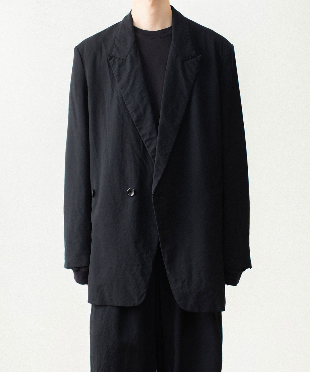 【 VEIN 】SHRINK WO CLOTH OVER JACKET - BLACK