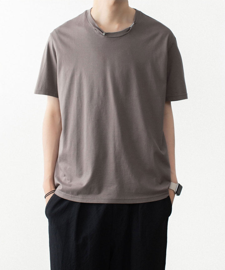 VEIN ヴェインの100/3 SUEDE JERSEY PIERCED S/S TEE - L.BROWNの公式通販サイトsession福岡セレクトショップ