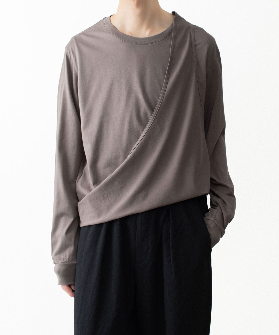 VEIN ヴェインの100/3 SUEDE JERSEY LAYERED L/S TEE - L.BROWNの公式通販サイトsession福岡セレクトショップ