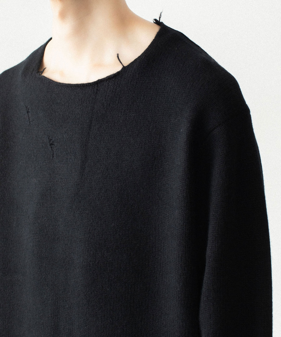 VEIN ヴェインのWOOL CASHMERE KNIT DISTRESSED PULLOVER - BLACKの公式通販サイトsession福岡セレクトショップ