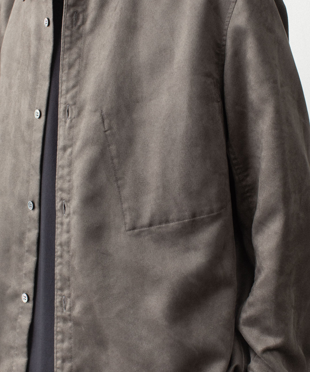 VEIN ヴェインのSYNTHETIC SUEDE L/S SHIRT - KHAKIの公式通販サイトsession福岡セレクトショップ