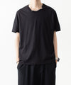 【 VEIN 】100/3 SUEDE JERSEY PIERCED S/S TEE - BLACK