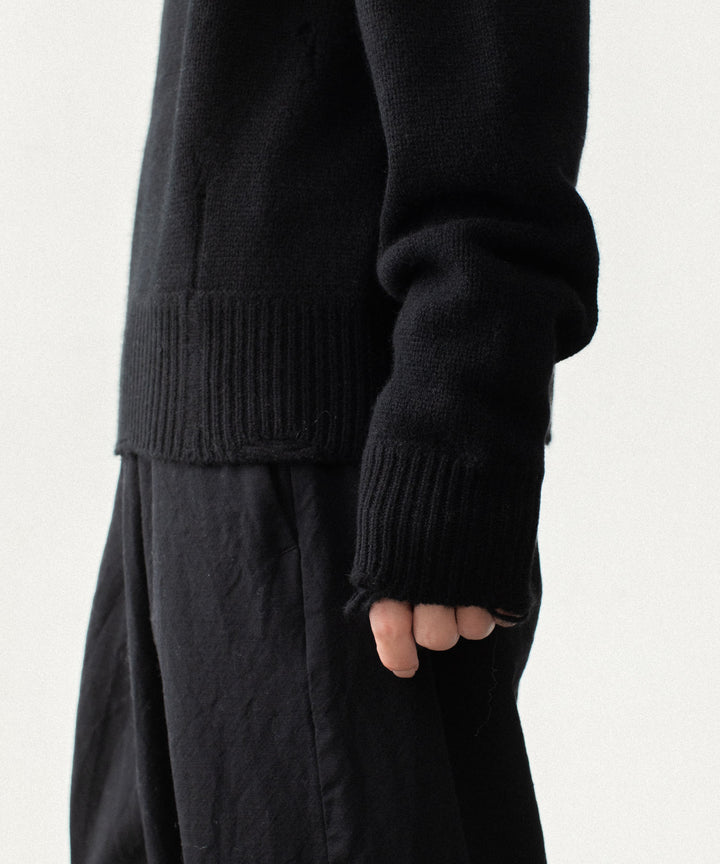 VEIN ヴェインのWOOL CASHMERE KNIT DISTRESSED PULLOVER - BLACKの公式通販サイトsession福岡セレクトショップ