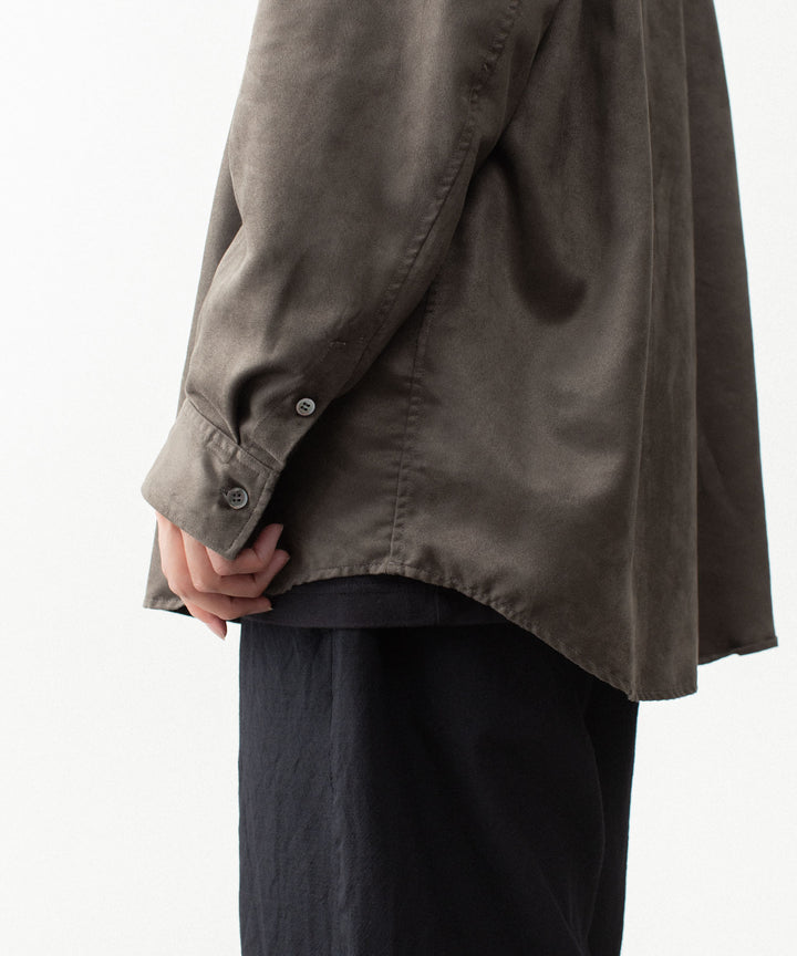 VEIN ヴェインのSYNTHETIC SUEDE L/S SHIRT - KHAKIの公式通販サイトsession福岡セレクトショップ