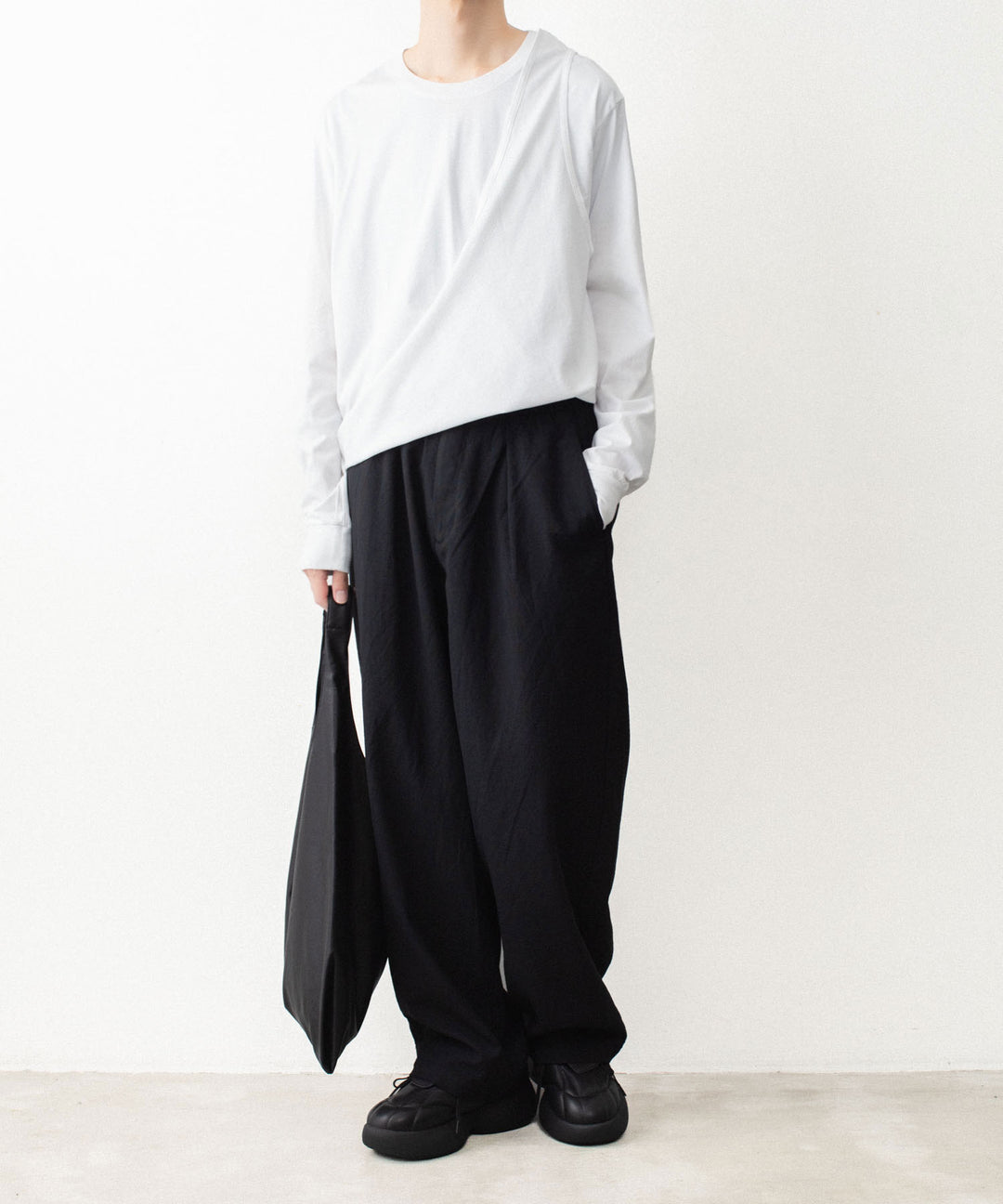 VEIN ヴェインの100/3 SUEDE JERSEY LAYERED L/S TEE - WHITEの公式通販サイトsession福岡セレクトショップ