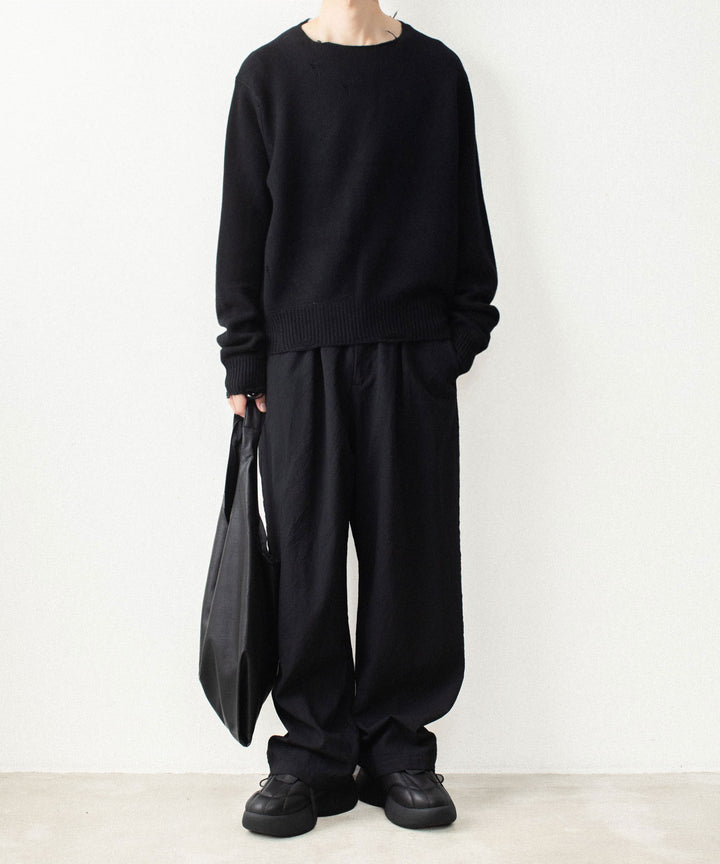 VEIN ヴェインのWOOL CASHMERE KNIT DISTRESSED PULLOVER - BLACKの公式通販サイトsession福岡セレクトショップ