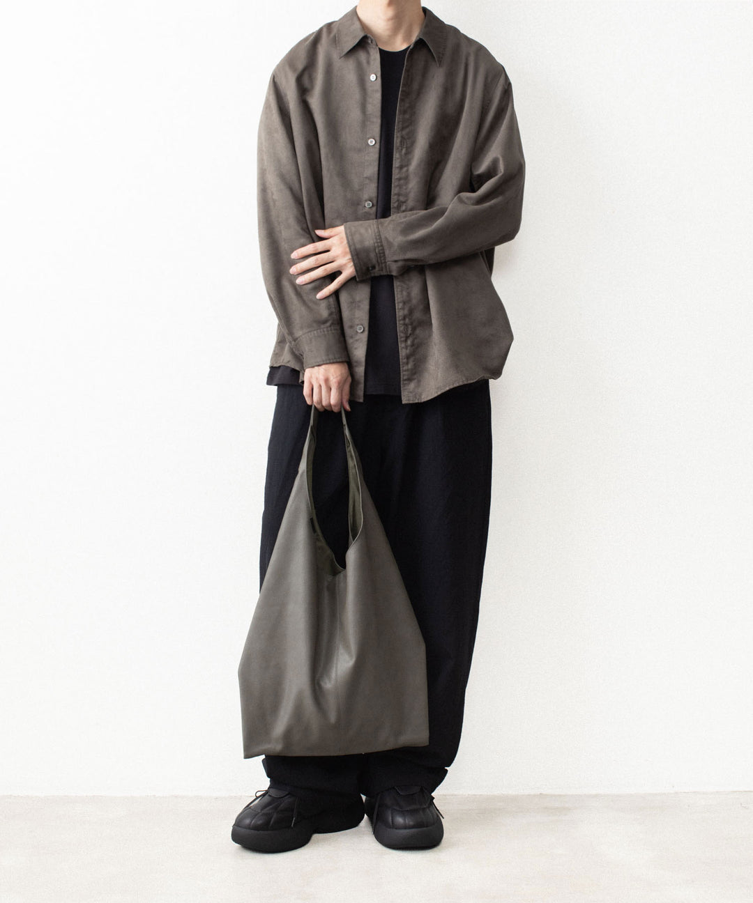 VEIN ヴェインのSYNTHETIC SUEDE L/S SHIRT - KHAKIの公式通販サイトsession福岡セレクトショップ