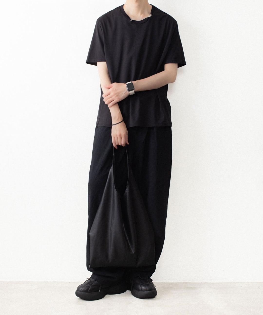VEIN ヴェインの100/3 SUEDE JERSEY PIERCED S/S TEE - BLACKの公式通販サイトsession福岡セレクトショップ