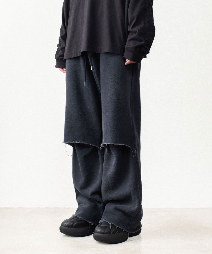 VEIN ヴェインのBRUSHED TERRY CUTOFF BAGGY TROUSERS - BLACKの公式通販サイトsession福岡セレクトショップ