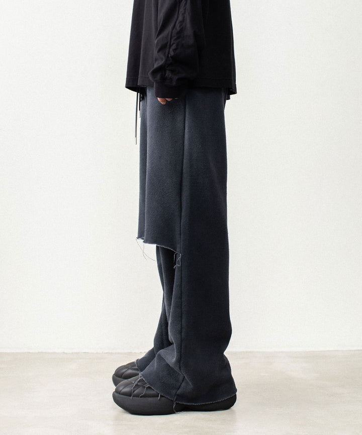 VEIN ヴェインのBRUSHED TERRY CUTOFF BAGGY TROUSERS - BLACKの公式通販サイトsession福岡セレクトショップ