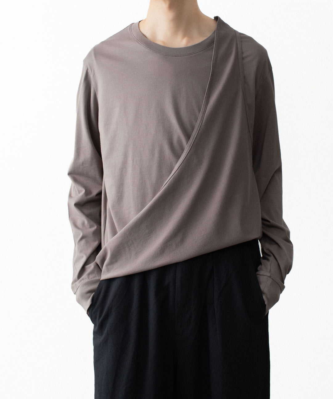 VEIN ヴェインの100/3 SUEDE JERSEY LAYERED L/S TEE - L.BROWNの公式通販サイトsession福岡セレクトショップ