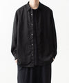 【 VEIN 】SYNTHETIC SUEDE L/S SHIRT - BLACK
